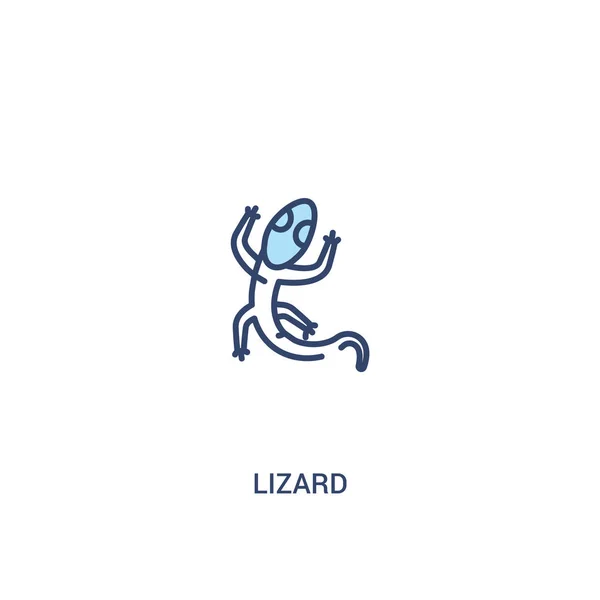 Concepto de lagarto 2 icono de color. ilustración simple elemento de línea . — Archivo Imágenes Vectoriales