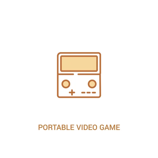 Bärbar video spelkonsol Concept 2 färgad ikon. enkel linje — Stock vektor
