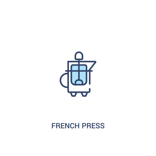法国新闻概念 2 彩色图标。简单线元素虚线 — 图库矢量图片