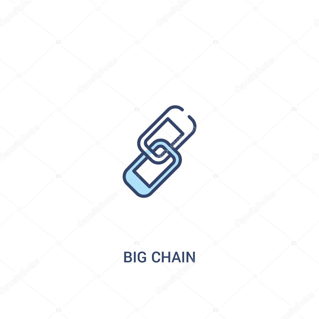 big chain concept 2 colored icon. simple line element illustrati