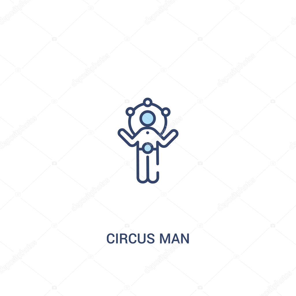 circus man concept 2 colored icon. simple line element illustrat