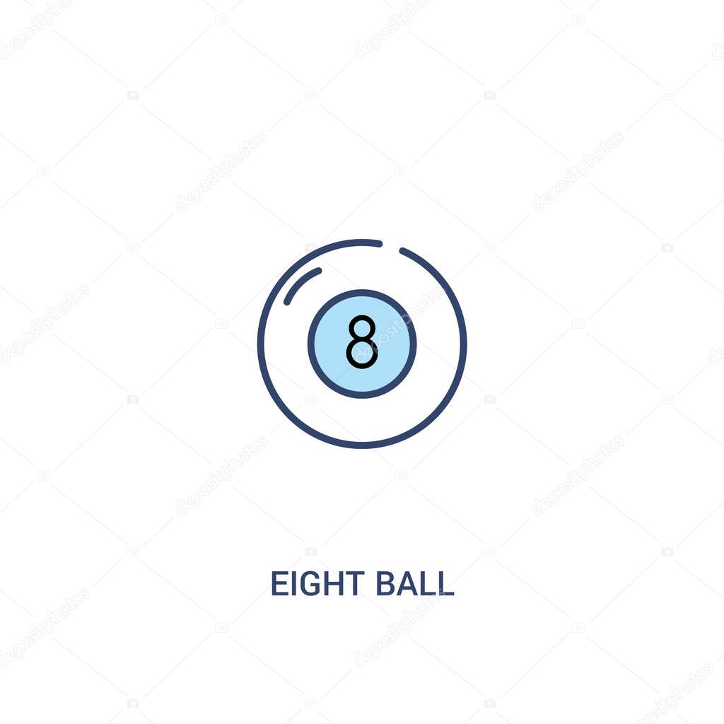 eight ball concept 2 colored icon. simple line element illustrat