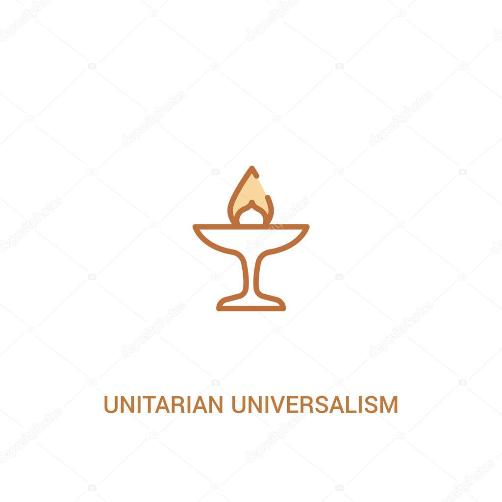 Unitarian universalism concept 2 colored icon. simple line element illustration. outline brown unitarian universalism symbol. can be used for web and mobile ui/u