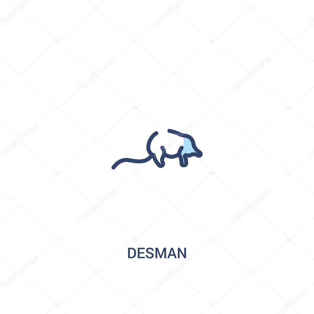desman concept 2 colored icon. simple line element illustration.
