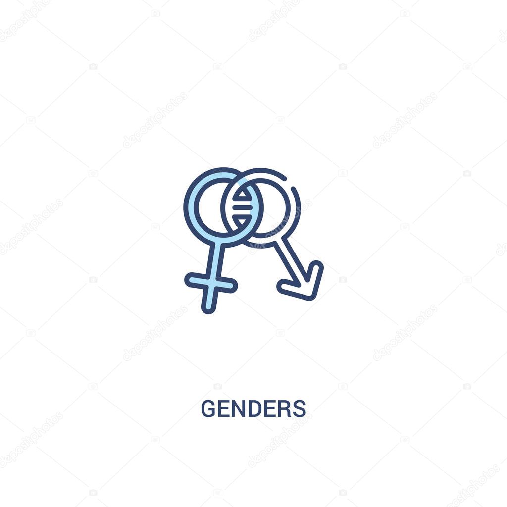 genders concept 2 colored icon. simple line element illustration