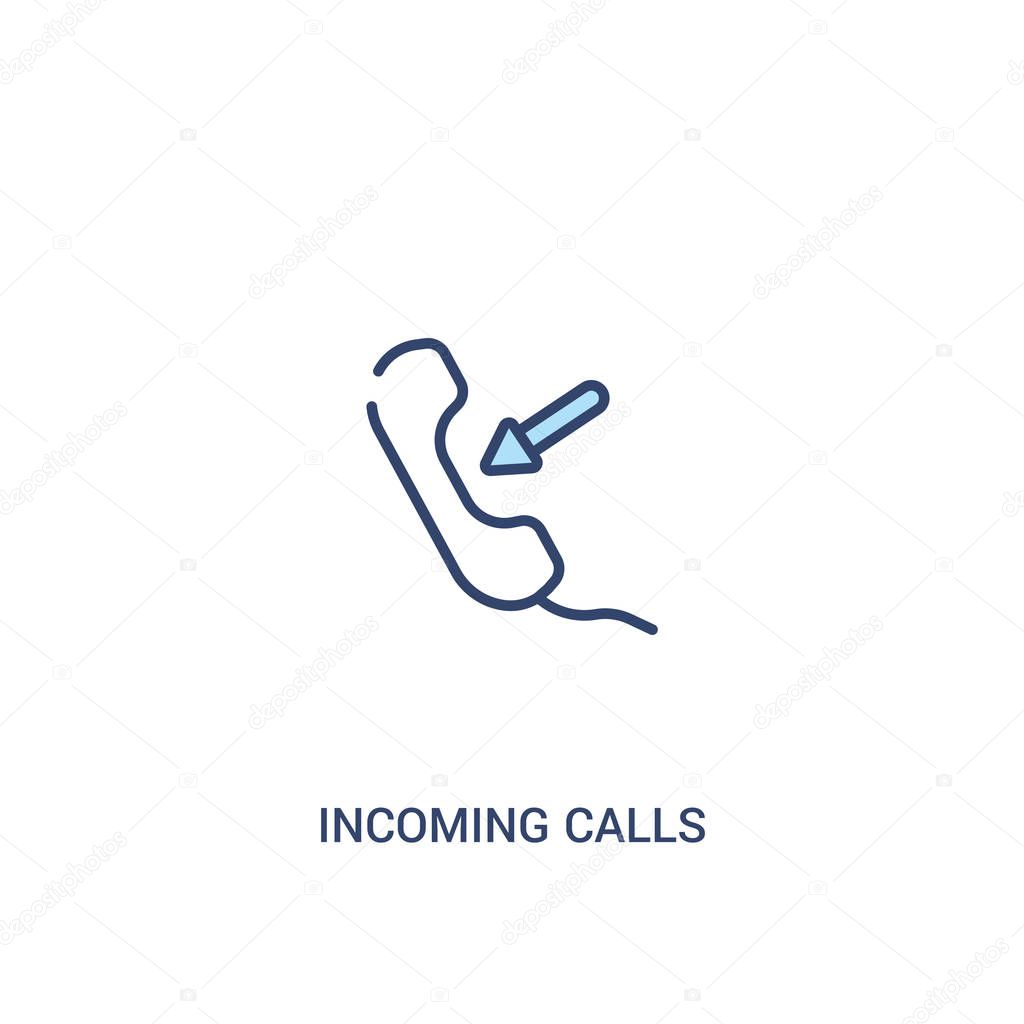 incoming calls concept 2 colored icon. simple line element illus