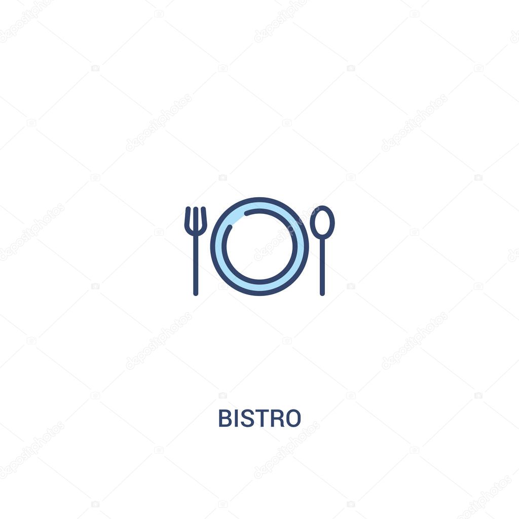 Bistro concept 2 colored icon. simple line element illustration. outline blue bistro symbol. can be used for web and mobile ui/u