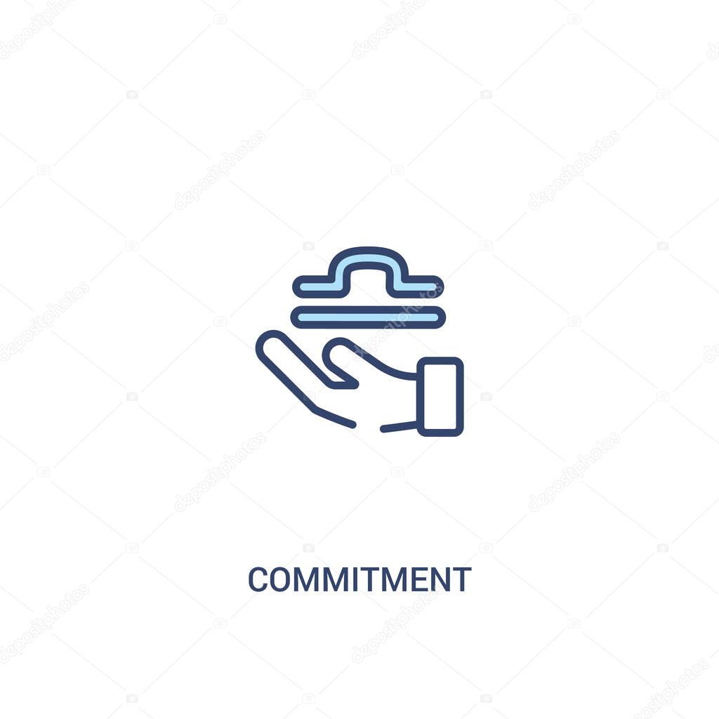 commitment concept 2 colored icon. simple line element illustrat