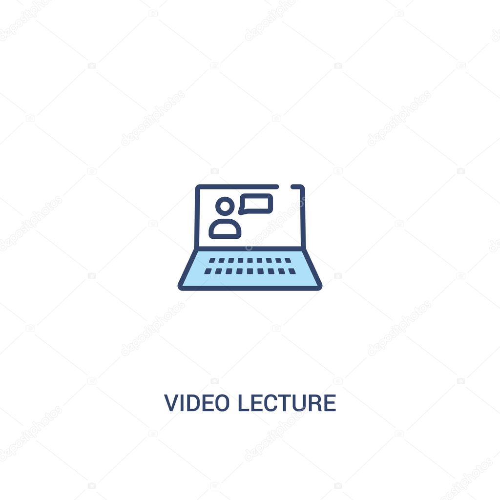 video lecture concept 2 colored icon. simple line element illust