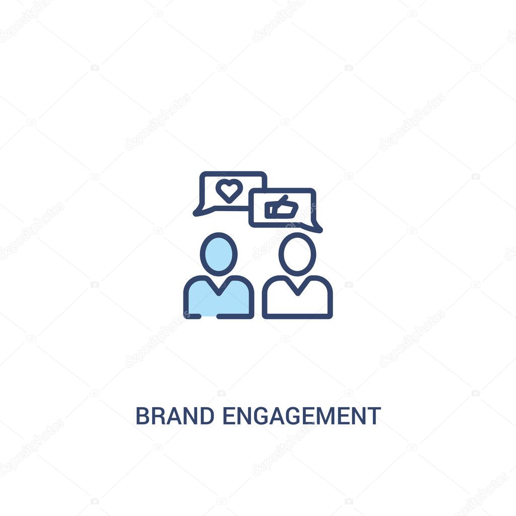 brand engagement concept 2 colored icon. simple line element ill