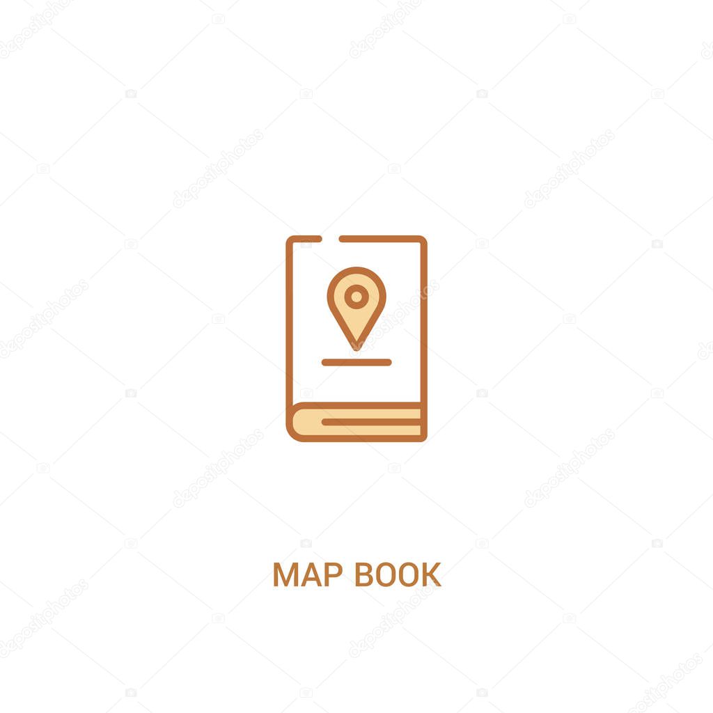 map book concept 2 colored icon. simple line element illustratio