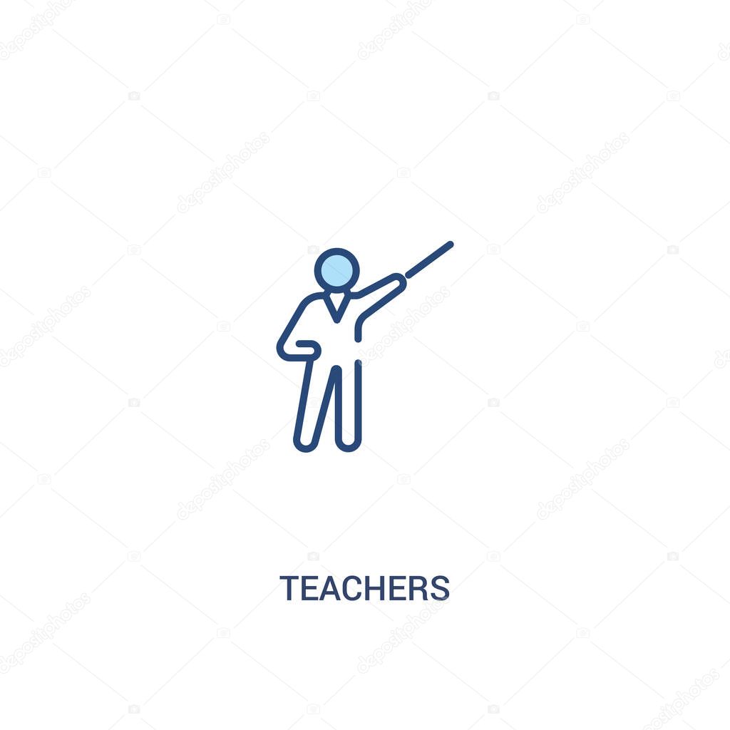 teachers concept 2 colored icon. simple line element illustratio