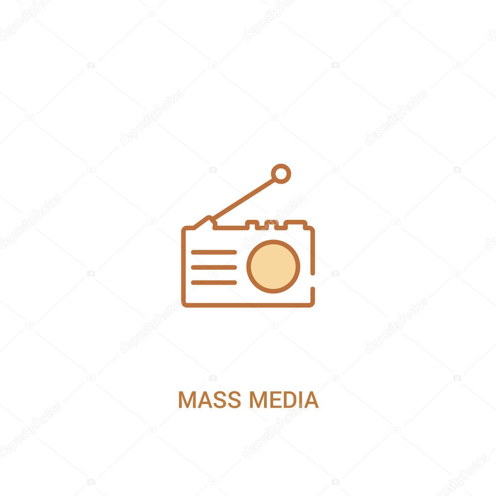 mass media concept 2 colored icon. simple line element illustrat
