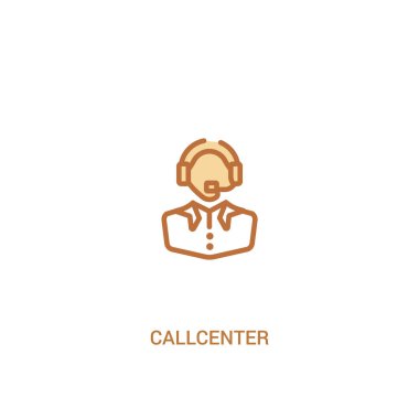 callcenter kavramı 2 renkli simgesi. basit satır öğesi illustrat