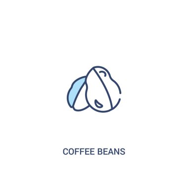 kahve çekirdekleri kavramı 2 renkli simgesi. basit çizgi elemanı illustr