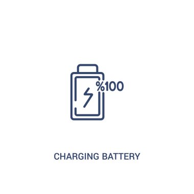 şarj pil kavramı 2 renkli simgesi. basit çizgi elemanı hasta