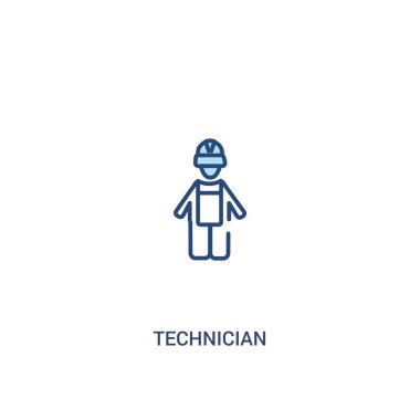 teknisyen kavramı 2 renkli simge. basit satır öğesi illustrat