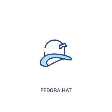 fedora şapka kavramı 2 renkli simge. basit satır öğesi illustrat