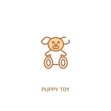 köpek oyuncak kavramı 2 renkli simgesi. basit satır elemanı illustrati