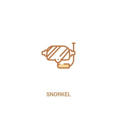 şnorkel kavramı 2 renkli simgesi. basit çizgi elemanı illüstrasyon