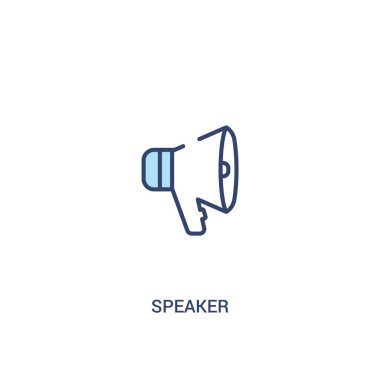 hoparlör kavramı 2 renkli simge. basit çizgi elemanı illüstrasyon