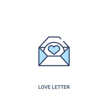 aşk mektubu kavramı 2 renkli simge. basit çizgi elemanı illustra