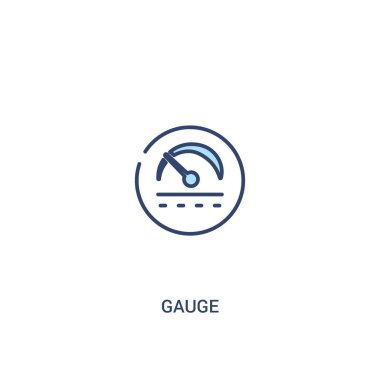 gösterge kavramı 2 renkli simgesi. basit çizgi elemanı illüstrasyon. 