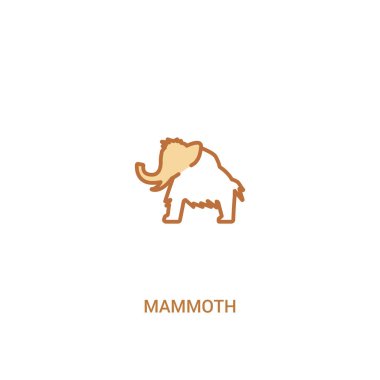 mamut kavramı 2 renkli simge. basit çizgi elemanı illüstrasyon