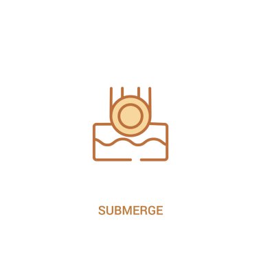 kavram 2 renkli simgesini batırın. basit çizgi elemanı illustratio