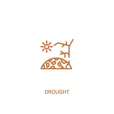 kuraklık kavramı 2 renkli simgesi. basit çizgi elemanı illüstrasyon