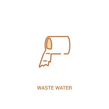 atık su kavramı 2 renkli simgesi. basit çizgi elemanı illustra