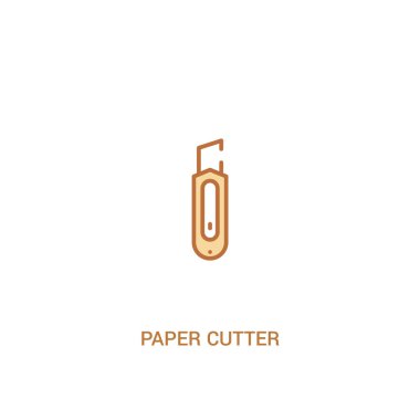 kağıt kesici kavramı 2 renkli simgesi. basit çizgi elemanı illustr