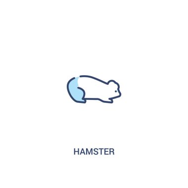 hamster kavramı 2 renkli simge. basit çizgi elemanı illüstrasyon