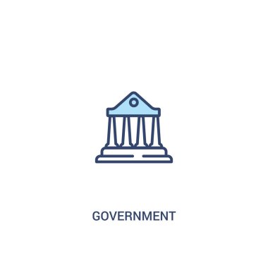 hükümet kavramı 2 renkli simgesi. basit satır öğesi illustrat