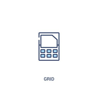 ızgara kavramı 2 renkli simgesi. basit satır öğesi illüstrasyon. o