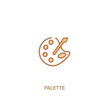 palet kavramı 2 renkli simge. basit çizgi elemanı illüstrasyon