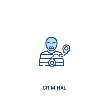 suç kavramı 2 renkli simge. basit çizgi elemanı illustratio