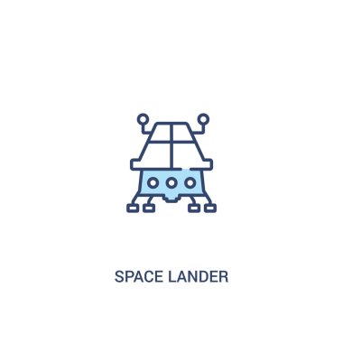 uzay lander kavramı 2 renkli simgesi. basit çizgi elemanı illustr
