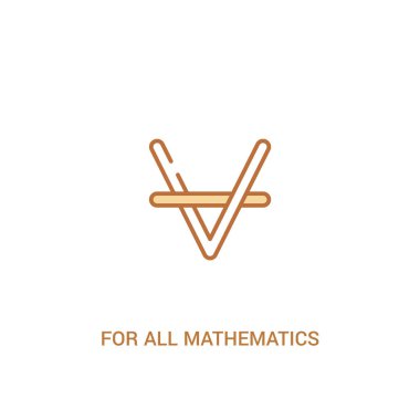 tüm matematik kavramı 2 renkli simge için. basit satır öğesi 