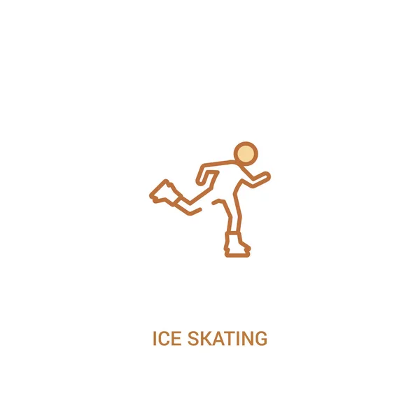 Koncepcja łyżwiarstwa 2 kolorowa ikona. prosty element liniowy Illustra — Wektor stockowy