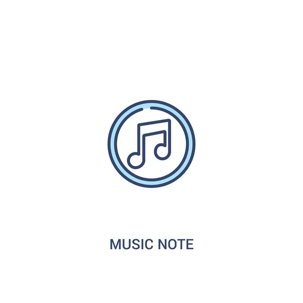 Muziek Opmerking concept 2 gekleurd pictogram. eenvoudig lijn element illustrat — Stockvector