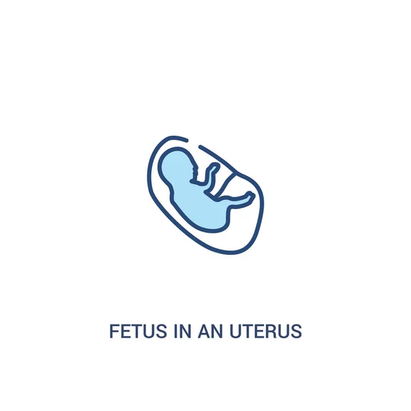 Fetus in an uterus concept 2 colored icon. simple line element i — Stock Vector