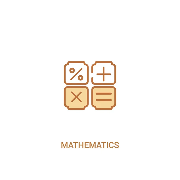 Mathematik Konzept 2 farbiges Symbol. einfaches Linienelement illustriert — Stockvektor