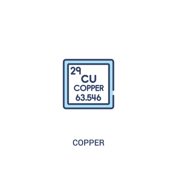 Conceito de cobre 2 ícone colorido. ilustração de elemento de linha simples . — Vetor de Stock