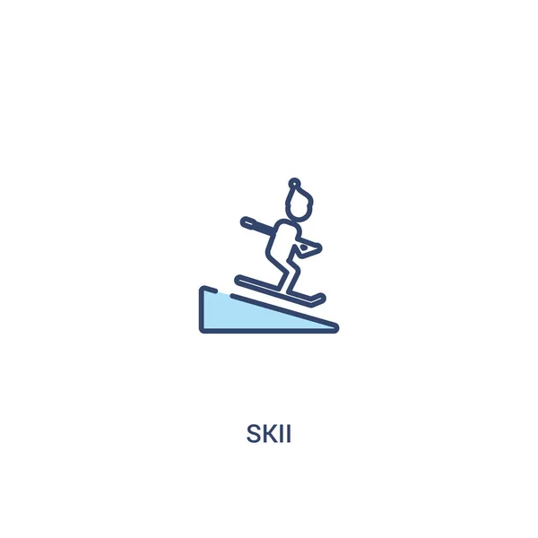 Skii concepto 2 icono de color. ilustración simple elemento de línea. o — Archivo Imágenes Vectoriales