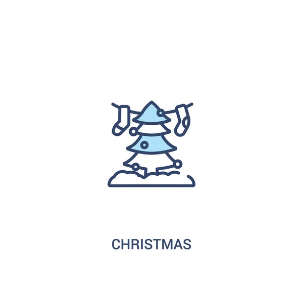 Conceito de Natal 2 ícone colorido. elemento de linha simples ilustrati —  Vetores de Stock