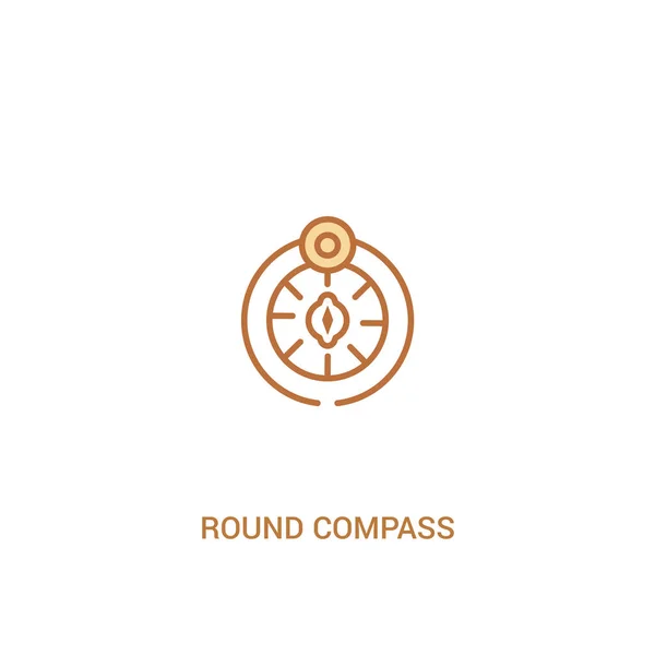 Stock vector round compass concept 2 colored icon. simple line element illust