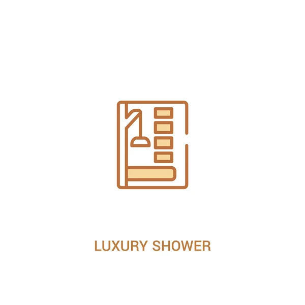 Luxus zuhany koncepció 2 színes ikon. egyszerű vonal elem Illust — Stock Vector