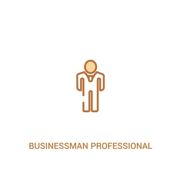 Business man professional concept 2 colored icon. Простая линия — стоковый вектор