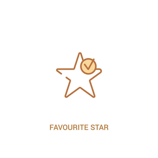 Concepto de estrella favorita 2 icono de color. línea simple elemento illus — Vector de stock